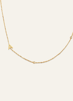 front Sideways Initial Letter Necklace