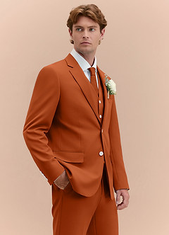front James Burnt Orange Structured Stretch 3-piece suit