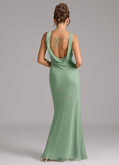 Azazie Rylina Bridesmaid Dresses Matcha Mermaid Pleated Chiffon Dress image6