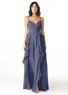 Azazie Peyton Bridesmaid Dresses Stormy A-Line Ruched Chiffon Dress image5