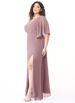 Azazie Cierra Bridesmaid Dresses A-Line V-Neck Chiffon Floor-Length Dress image10
