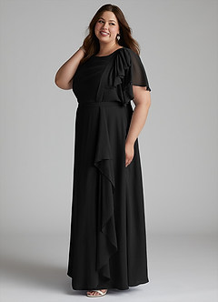 Azazie Aaliyah Modest Bridesmaid Dresses A-Line Scoop Pleated Chiffon Floor-Length Dress image7