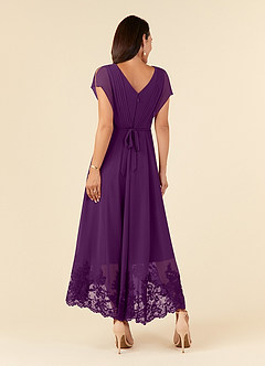 Azazie Palana Kleider für die Brautmutter A-Linie Spitze Chiffon Kleid Traube image3