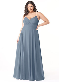 Azazie Avelina Bridesmaid Dresses Twilight A-Line V-Neck Pleated Chiffon Dress image6