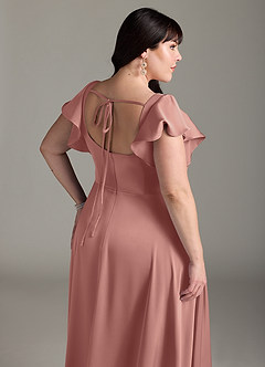 Azazie Bondi Bridesmaid Dresses Rosette A-Line Bow Stretch Satin Dress image12