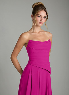 Azazie Gabriela Bridesmaid Dresses Fuchsia A-Line Corset Chiffon Dress image10