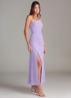 Azazie Eren Abiti da Damigella Abito Sirena in Chiffon Monospalla Lilla image4