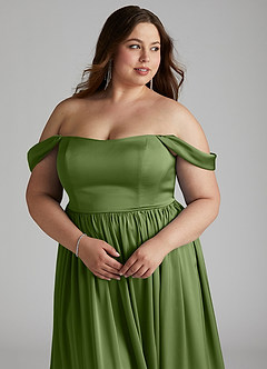 Azazie Morana Bridesmaid Dresses Juniper A-Line Off the Shoulder Stretch Satin Convertible Dress image17