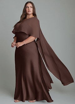 Azazie Stefania Vestidos de madrinha de casamento Vestido Ganache de Cetim elástico de Linha A image10