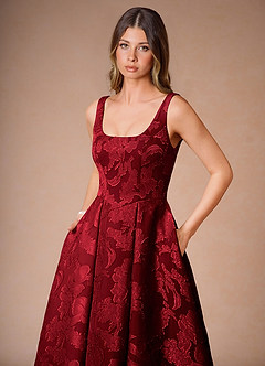 Abito Midi Rosso Rubino Alba image6