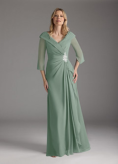 Azazie Jaycee Abiti per la Madre della Sposa Abito A-Line in Chiffon Salvia Argentata image5