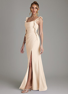 Azazie Jessamine Bridesmaid Dresses White Alabaster Mermaid Corset Chiffon Dress image5