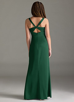 Azazie Mero Junior Dark Green Mermaid Pleated Stretch Satin Dress image5