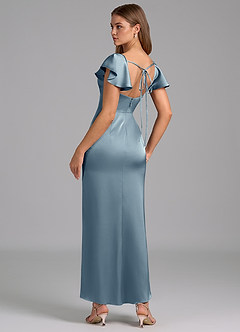 Azazie Demia 신부 들러리 드레스 쉬스 스윗하트 네크라인 스트레치 새틴 발목 길이 드레스 image2