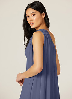 Azazie Lydia Bridesmaid Dresses Stormy Mermaid One Shoulder Chiffon Dress image6