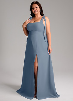 Azazie Debra Robes de demoiselle d'honneur Robe Trapèze Convertible en Mousseline de soie avec poches Violet Crépusculaire image11