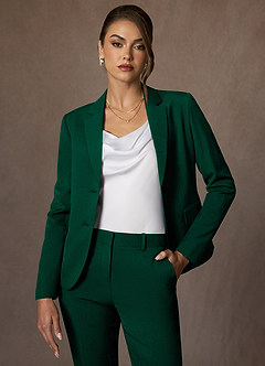 front Whitney Smeraldo Blazer elasticizzato strutturato