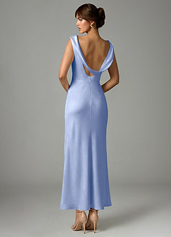 Azazie Kieryn Brautjungfernkleider Meerjungfrau-Linie Plissee Stretch-Satin Kleid Eis image5