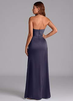 Azazie Claudelle Suknie dla druhen Syrena Bez ramiączek Satyna elastyczna Do ziemi Sukienka image7