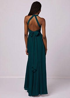 Barbie ♥ Azazie Bridesmaid Dresses Pine A-Line Pleated Chiffon Dress image2