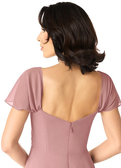 Azazie Tancie At-home Try On Dresses Vintage Mauve A-Line Off the Shoulder Chiffon Convertible Dress image5