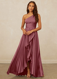 Christian Siriano Bridal for Azazie 1008 Bridesmaid Dresses Desert Rose A-Line One Shoulder Stretch Satin Dress image5