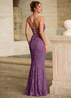 Leahenmo Glicinia Vestido de fiesta de jacquard con textura floral image5