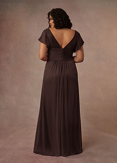 Azazie Reneya Final Sale Mulberry A-Line Pleated Mesh Dress image10