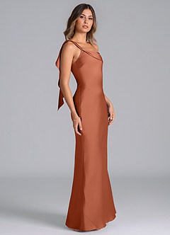 Azazie Driea Brudtärnklänningar Klä av Sjöjungfru i Stretch Satin Ena axeln Cederros image4