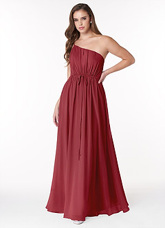 Azazie Hoya Final Sale Flowy One Shoulder Chiffon Bridesmaids Dress image1