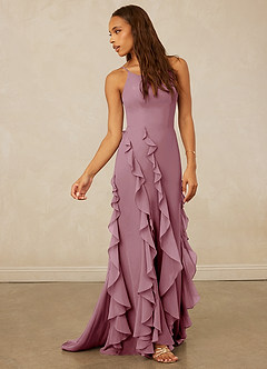 Christian Siriano Bridal for Azazie 1006 Bridesmaid Dresses Vintage Mauve Mermaid Ruched Chiffon Dress image4