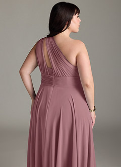 Azazie Charlize Bridesmaid Dresses Amethyst A-Line One Shoulder Chiffon Dress image13