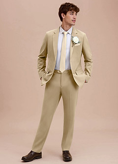 front Ethan Champagne Refined Weave Suit Jacket