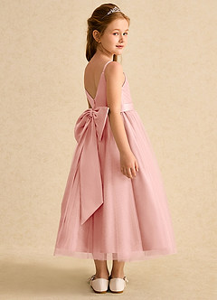 Azazie Patootie Final Sale Rosette A-Line Spaghetti Strap Tulle Dress image2