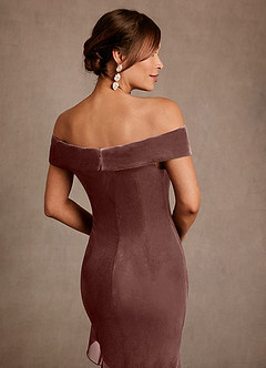 Azazie Billings Klänningar till brudens mor Klä Sjöjungfru i sammet Av axeln Espresso image6