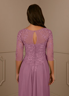 Azazie Harriet Mother of the Bride Dresses Vintage Mauve A-Line Scoop lace Mesh Dress image6