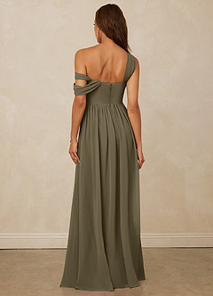 Christian Siriano Bridal for Azazie 1014 Bridesmaid Dresses Willow Green A-Line Off the Shoulder Chiffon Dress image3