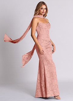 Azazie Sorrel Bridesmaid Dresses Rosette Mermaid Corset Floral Burnout Convertible Dress image4