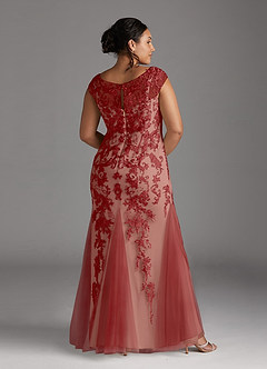 Azazie Melena vestidos de madre de la novia Vestido de Oxidado   Champán de Tul de Sirena con Encaje image8