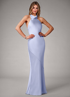 Azazie Velli Brautjungfernkleider Meerjungfrau-Linie Stretch-Satin Kleid Eis image1