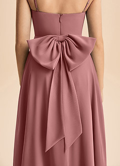 Azazie Bear Junior Desert Rose A-Line Pleated Chiffon Dress image7