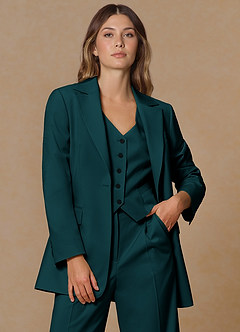 front Rowan Pine Refined Weave Performance 3-Piece Suit