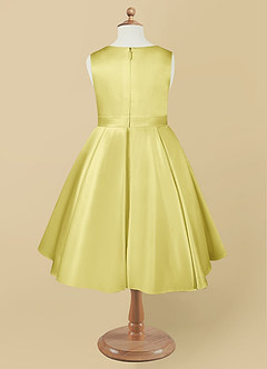 Azazie Coco Flower Girl Dresses Lemon Sorbet A-Line Bow Matte Satin Dress image6
