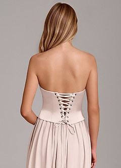 Azazie Cadence Abiti da Damigella Abito Convertibile A-Line in Raso Elasticizzato Corsetto Rosa Rossore image6