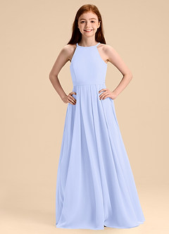 Azazie Arianthe Junior Abito A-Line in Chiffon Plissettato Lavanda image7