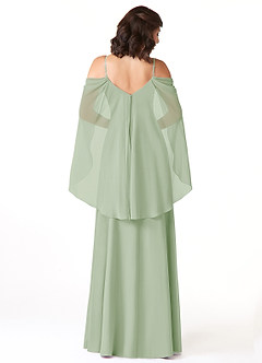 Azazie Cienna Bridesmaid Dresses Dusty Sage A-Line Off the Shoulder Chiffon Dress image2