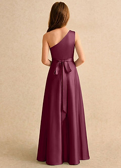 Azazie Puddles Girls Formal Flower Girl Klänningar Klä A-Line i Stretch Satin Ena axeln image2