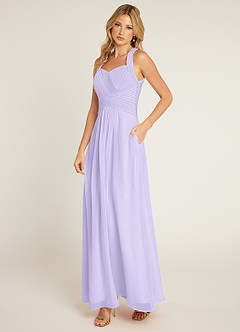 Azazie Claudia Bridesmaid Dresses Lilac A-Line Sweetheart Neckline Chiffon Dress image2
