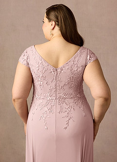 Azazie Rosemarie vestidos de madre de la novia Vestido de Rosa Polvorienta de Encaje de Corte En A image14