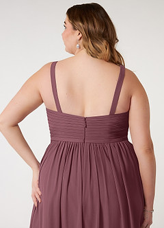 Azazie Chanel Bridesmaid Dresses Sangria A-Line Pleated Chiffon Dress image11